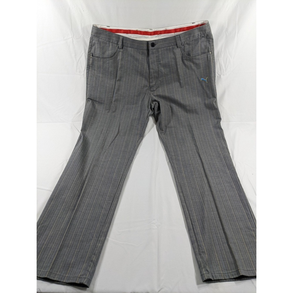 New  Puma Dark Shadow 5 Pocket Golf Pants Plaid Men's 40x31 (40x32‎ tag)
